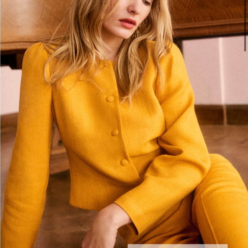 Sezane Fiora Jacket blazer in Sun yellow US 4, NWT